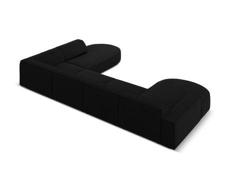 Jodie 7-Sitzer Panorama-Sofa Rechts 364 cm aus Samt (Blu19) in Schwarz – Bild 3