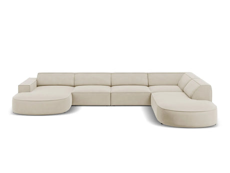 Jodie 7-Sitzer Panorama-Sofa Rechts 364 cm aus Samt (Blu30) in Dunkelbeige – Bild 1