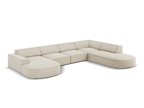 Jodie 7-Sitzer Panorama-Sofa Rechts 364 cm aus Samt (Blu30) in Dunkelbeige – Bild 2
