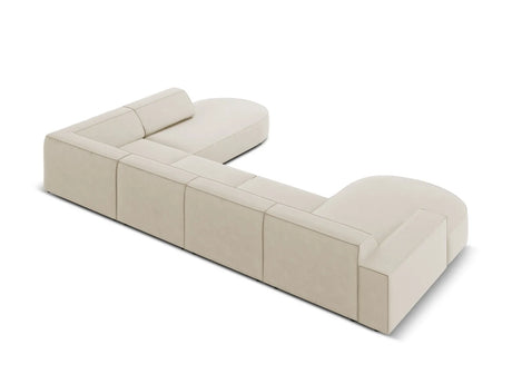 Jodie 7-Sitzer Panorama-Sofa Rechts 364 cm aus Samt (Blu30) in Dunkelbeige – Bild 3