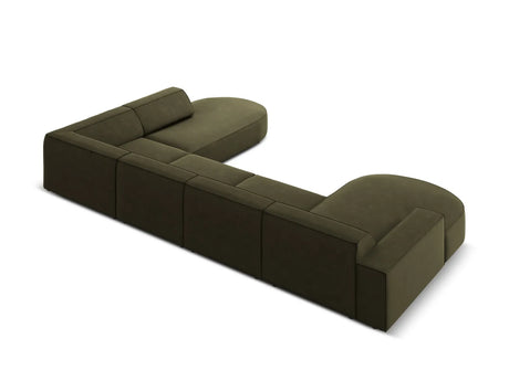 Jodie 7-Sitzer Panorama-Sofa Rechts 364 cm aus Samt (Blu77) in Grün – Bild 3