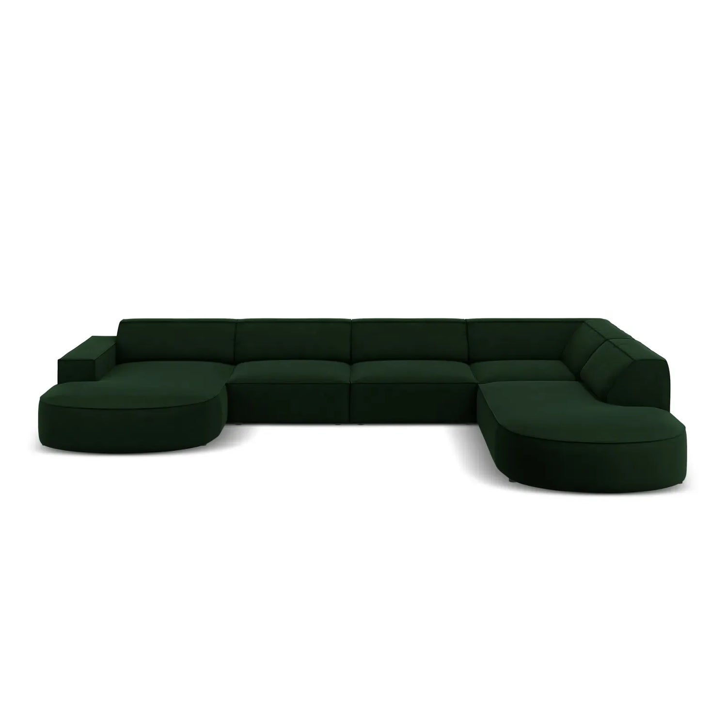 Jodie 7-Sitzer Panorama-Sofa Rechts aus Samt, Strukturstoff oder Bouclé, 364 cm - ZEN ZONE Furniture