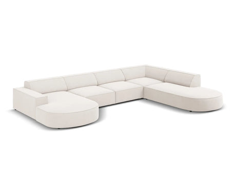 Jodie 7-Sitzer Panorama-Sofa Rechts 364 cm aus Strukturierter Stoff (Meg351) in Leichtes Beige – Bild 4