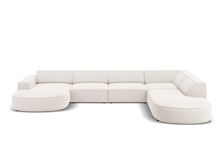 Jodie 7-Sitzer Panorama-Sofa Rechts 364 cm aus Strukturierter Stoff (Meg351) in Leichtes Beige – Bild 5