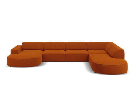 Jodie 7-Sitzer Panorama-Sofa Rechts 364 cm aus Strukturierter Stoff (Meg357) in Terrakotta – Bild 1