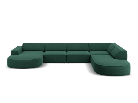Jodie 7-Sitzer Panorama-Sofa Rechts 364 cm aus Strukturierter Stoff (Meg359) in Grün – Bild 1