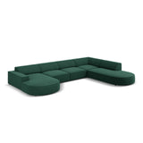 Jodie 7-Sitzer Panorama-Sofa Rechts aus Samt, Strukturstoff oder Bouclé, 364 cm - ZEN ZONE Furniture