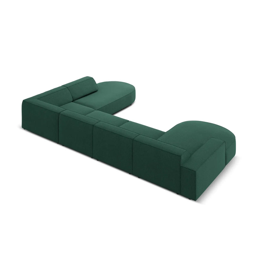 Jodie 7-Sitzer Panorama-Sofa Rechts aus Samt, Strukturstoff oder Bouclé, 364 cm - ZEN ZONE Furniture