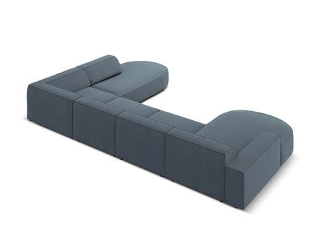 Jodie 7-Sitzer Panorama-Sofa Rechts 364 cm aus Strukturierter Stoff (Meg361) in Blau – Bild 3