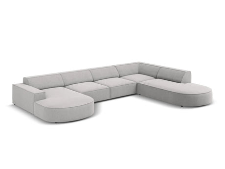 Jodie 7-Sitzer Panorama-Sofa Rechts 364 cm aus Strukturierter Stoff (Meg363) in Hellgrau – Bild 4
