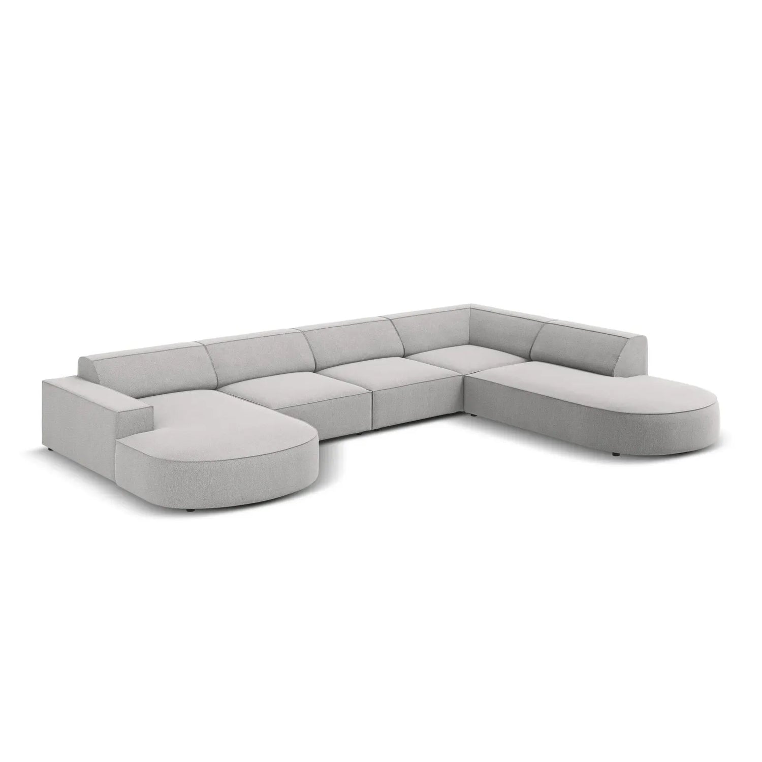 Jodie 7-Sitzer Panorama-Sofa Rechts aus Samt, Strukturstoff oder Bouclé, 364 cm - ZEN ZONE Furniture