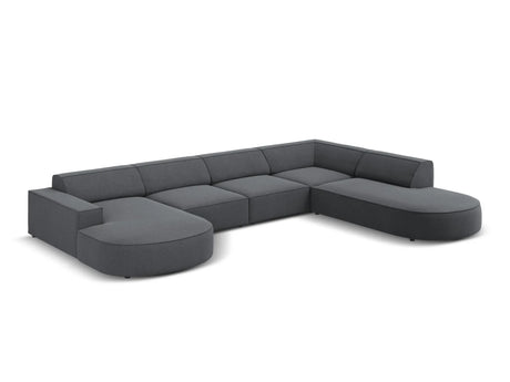 Jodie 7-Sitzer Panorama-Sofa Rechts 364 cm aus Strukturierter Stoff (Meg367) in Dunkelgrau – Bild 2