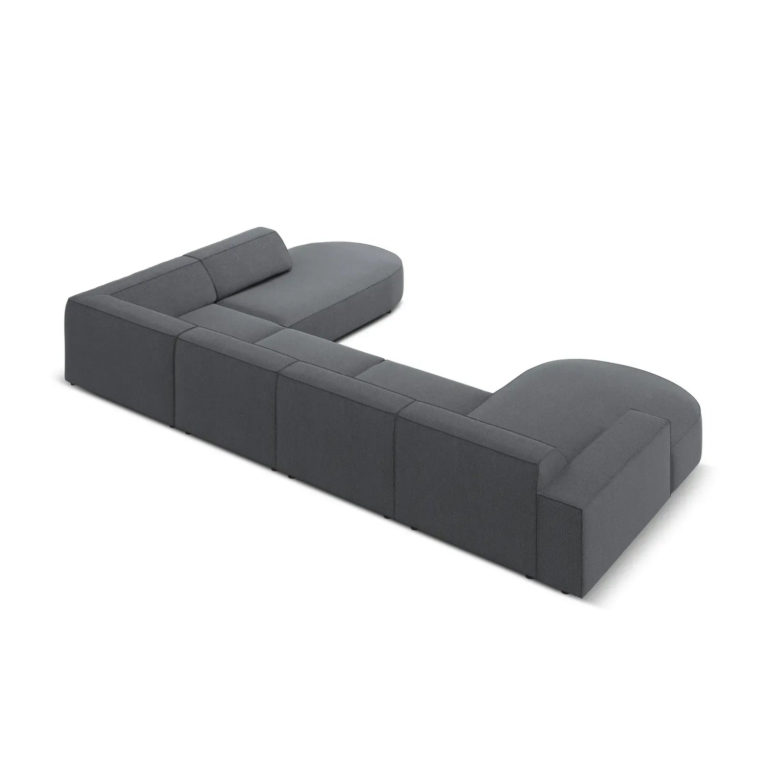 Jodie 7-Sitzer Panorama-Sofa Rechts aus Samt, Strukturstoff oder Bouclé, 364 cm - ZEN ZONE Furniture
