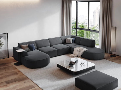 Jodie 7-Sitzer Panorama-Sofa Rechts 364 cm aus Strukturierter Stoff (Meg367) in Dunkelgrau – Bild 5