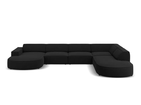 Jodie 7-Sitzer Panorama-Sofa Rechts 364 cm aus Strukturierter Stoff (Meg368) in Schwarz – Bild 1