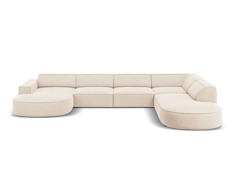 Jodie 7-Sitzer Panorama-Sofa Rechts aus Samt, Strukturstoff oder Bouclé, 364 cm – Bild 1