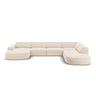 Jodie 7-Sitzer Panorama-Sofa Rechts aus Samt, Strukturstoff oder Bouclé, 364 cm - ZEN ZONE Furniture