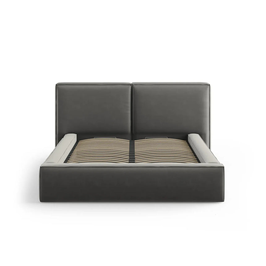 Jodie Bett mit Kopfteil und Stauraum Bezug aus Samt oder Strukturstoff, 180x200 cm - ZEN ZONE Furniture