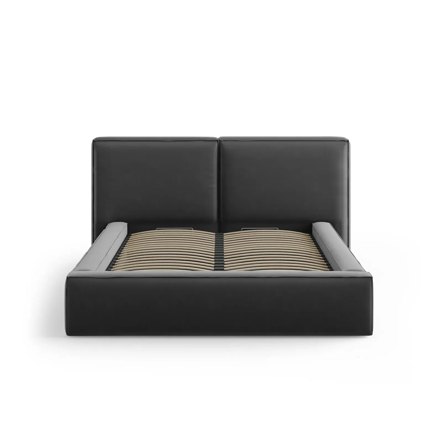 Jodie Bett mit Kopfteil und Stauraum Bezug aus Samt oder Strukturstoff, 200x200 cm - ZEN ZONE Furniture