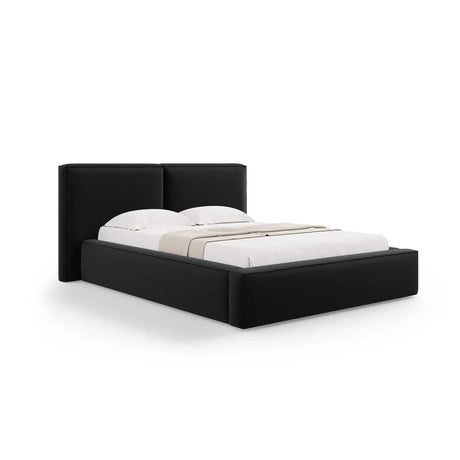 Jodie Bett mit Kopfteil und Stauraum Bezug aus Samt oder Strukturstoff, 160x200 cm - ZEN ZONE Furniture