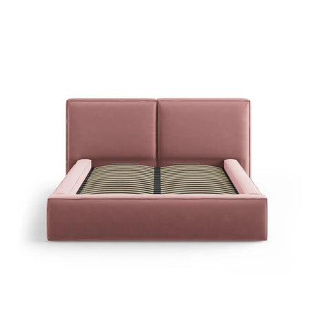 Jodie Bett mit Kopfteil und Stauraum Bezug aus Samt oder Strukturstoff, 140x200 cm - ZEN ZONE Furniture