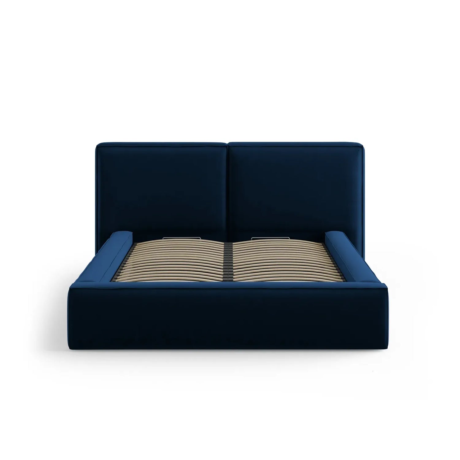 Jodie Bett mit Kopfteil und Stauraum Bezug aus Samt oder Strukturstoff, 200x200 cm - ZEN ZONE Furniture