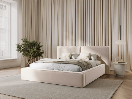 Jodie Bett mit Kopfteil und Stauraum Bezug aus Samt oder Strukturstoff, 160x200 cm – Bild 6