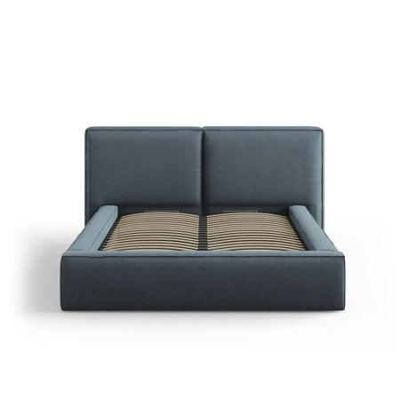 Jodie Bett mit Kopfteil und Stauraum Bezug aus Samt oder Strukturstoff, 140x200 cm - ZEN ZONE Furniture