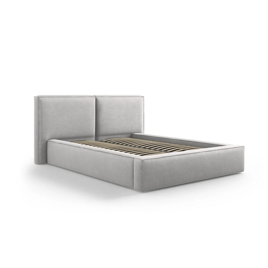 Jodie Bett mit Kopfteil und Stauraum Bezug aus Samt oder Strukturstoff, 180x200 cm - ZEN ZONE Furniture