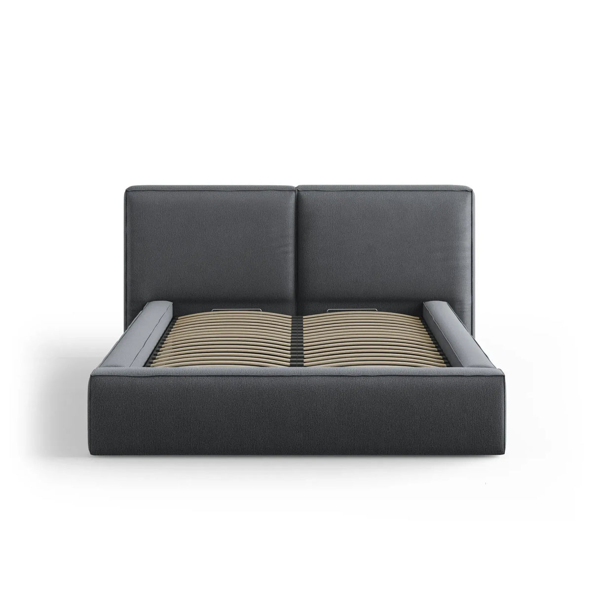 Jodie Bett mit Kopfteil und Stauraum Bezug aus Samt oder Strukturstoff, 140x200 cm - ZEN ZONE Furniture