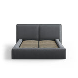 Jodie Bett mit Kopfteil und Stauraum Bezug aus Samt oder Strukturstoff, 140x200 cm - ZEN ZONE Furniture