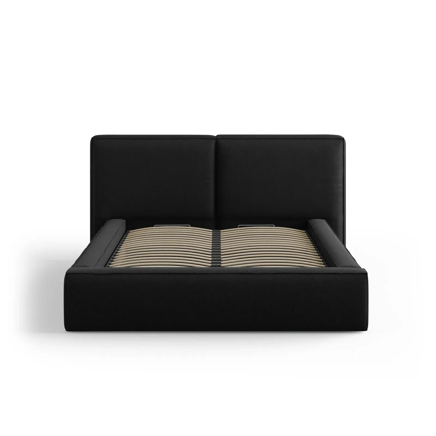 Jodie Bett mit Kopfteil und Stauraum Bezug aus Samt oder Strukturstoff, 200x200 cm - ZEN ZONE Furniture