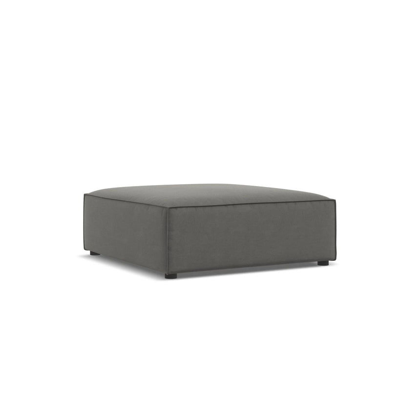 Jodie Pouf aus Samt (Blu13) in Hellgrau, 102x80 cm – Bild 2