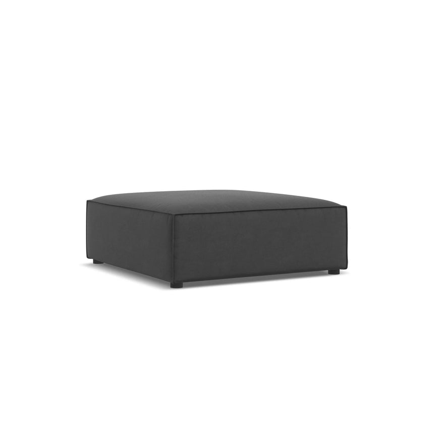 Jodie Pouf aus Samt (Blu14) in Grau, 102x80 cm – Bild 2