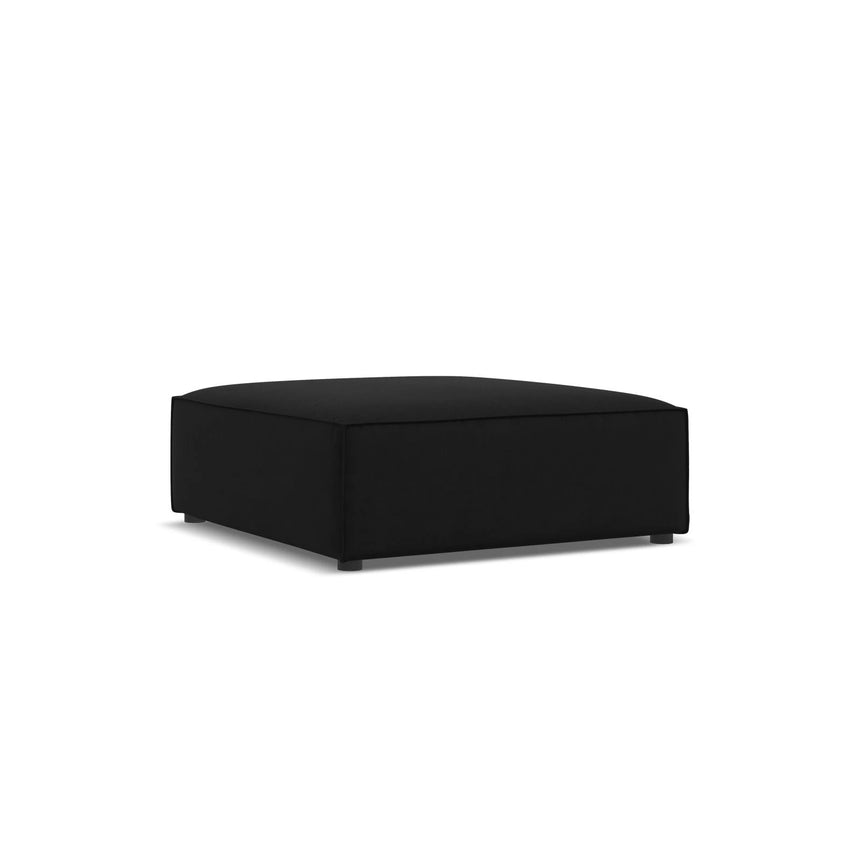 Jodie Pouf aus Samt (Blu19) in Schwarz, 102x80 cm – Bild 2