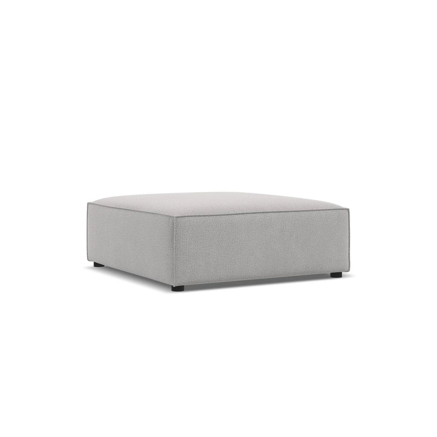 Jodie Pouf aus Strukturierter Stoff (Meg363) in Hellgrau, 102x80 cm – Bild 4