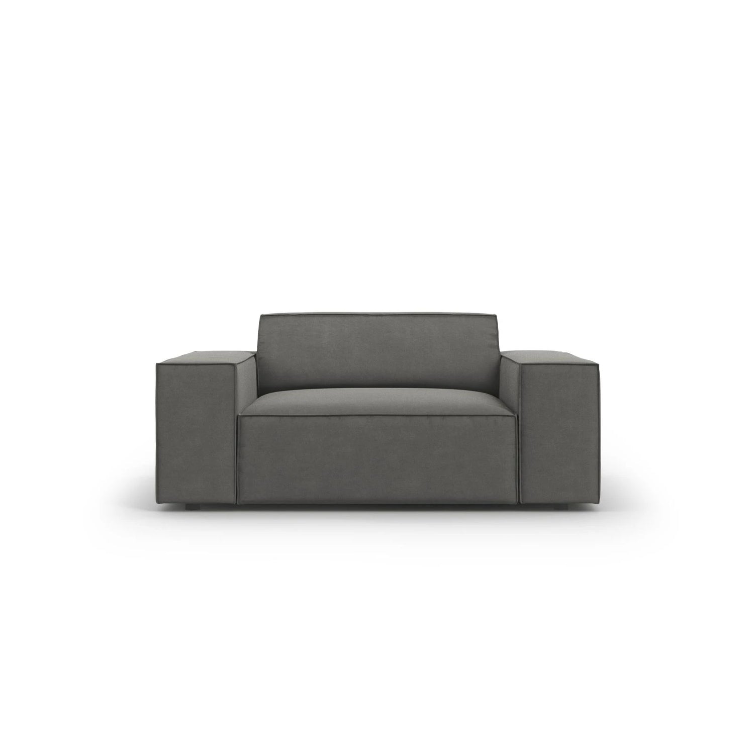 Jodie Sessel aus Samt (Blu13) in Hellgrau, 124x102 cm – Bild 1
