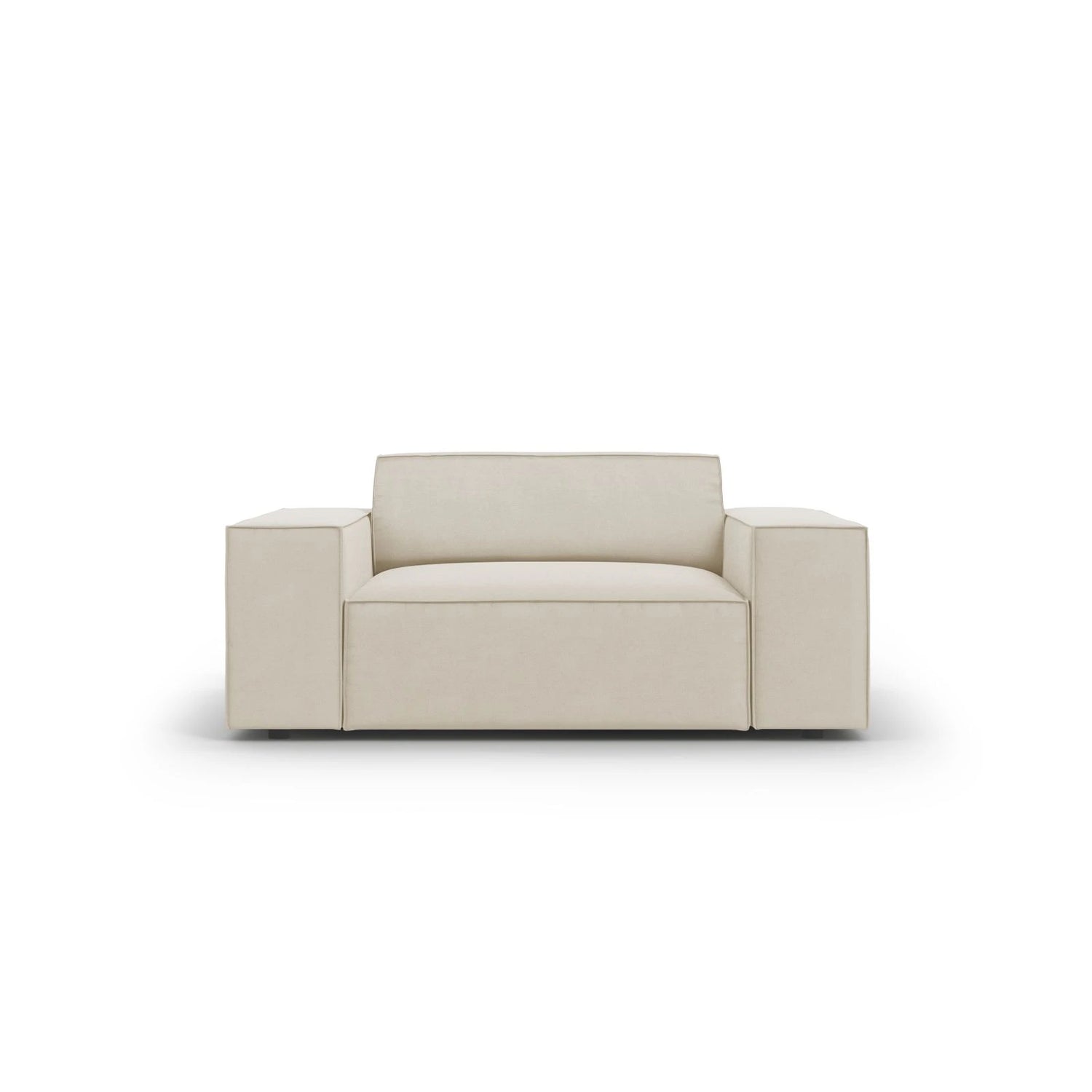 Jodie Sessel aus Samt (Blu30) in Dunkelbeige, 124x102 cm – Bild 1