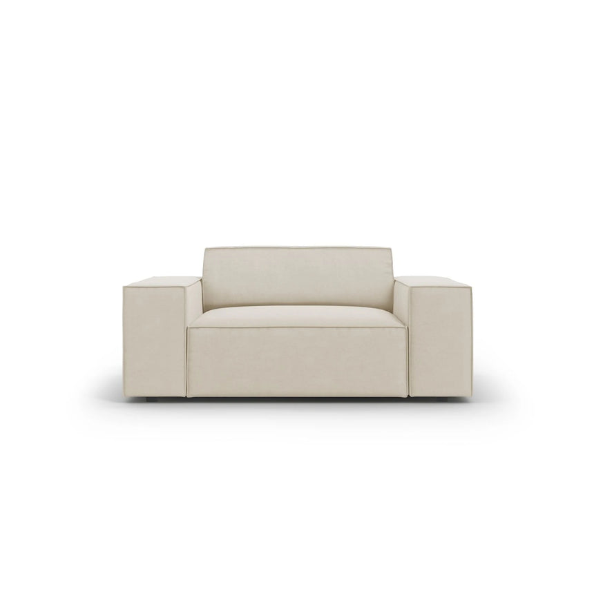 Jodie Sessel aus Samt (Blu30) in Dunkelbeige, 124x102 cm – Bild 1