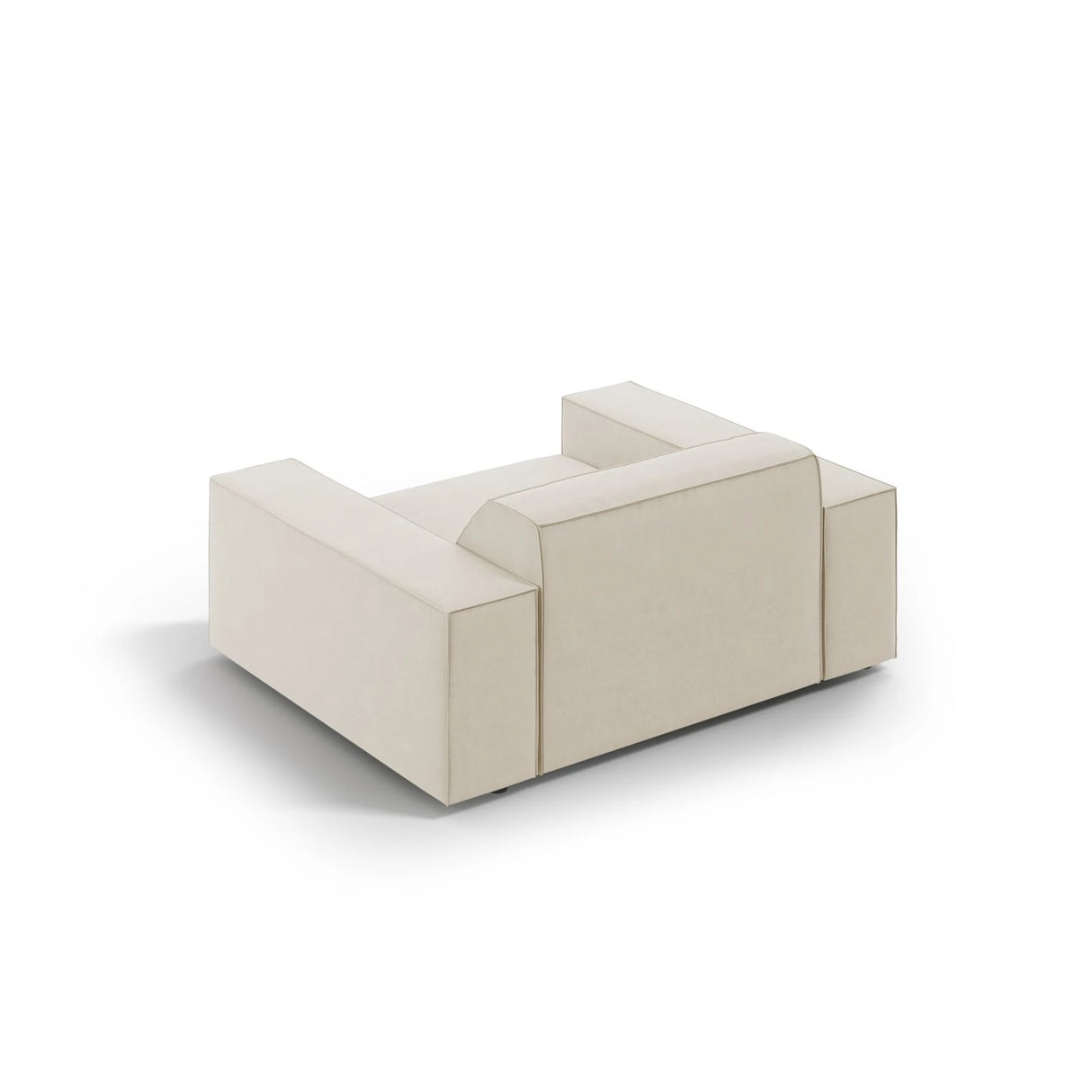 Jodie Sessel aus Samt (Blu30) in Dunkelbeige, 124x102 cm – Bild 5