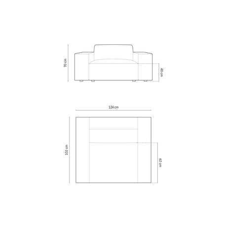Jodie Sessel aus Samt oder Strukturstoff, 124x102 cm – Bild 2