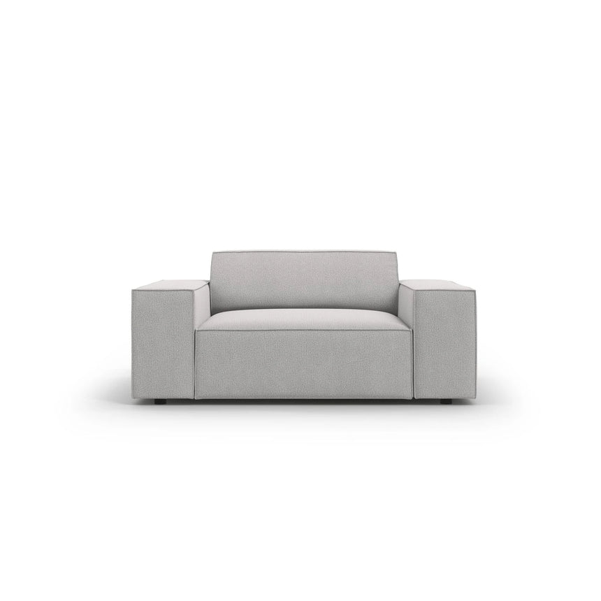 Jodie Sessel aus Strukturierter Stoff (Meg363) in Hellgrau, 124x102 cm – Bild 1