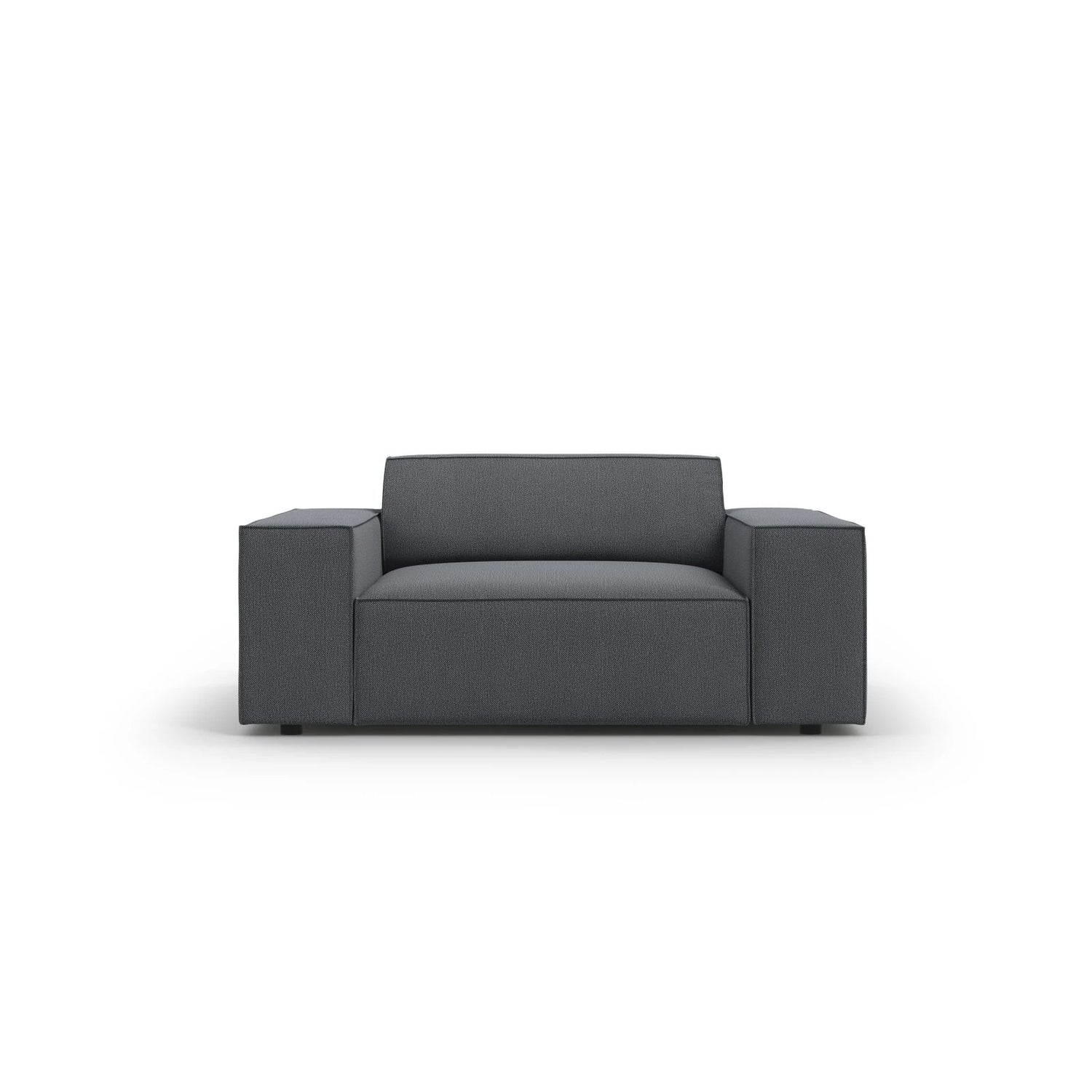 Jodie Sessel aus Strukturierter Stoff (Meg367) in Dunkelgrau, 124x102 cm – Bild 1