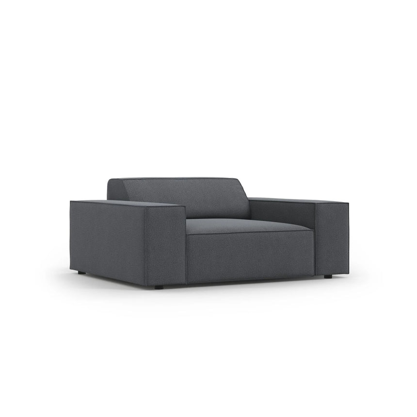 Jodie Sessel aus Strukturierter Stoff (Meg367) in Dunkelgrau, 124x102 cm – Bild 3