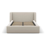 Jolene Bett mit Kopfteil und Stauraum, aus Samt (Bluvel 30) in Dark Beige, 200x200 cm – Bild 4