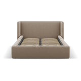 Jolene Bett mit Kopfteil und Stauraum, aus Samt (Bluvel 40) in Cappuccino, 160x200 cm – Bild 4