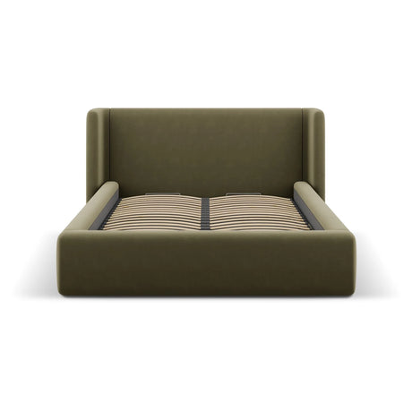 Jolene Bett mit Kopfteil und Stauraum, aus Samt (Bluvel 77) in Grün, 160x200 cm – Bild 4