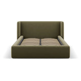 Jolene Bett mit Kopfteil und Stauraum, aus Samt (Bluvel 77) in Grün, 180x200 cm – Bild 4