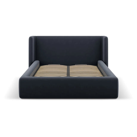 Jolene Bett mit Kopfteil und Stauraum, aus Samt (Bluvel 89) in Dunkelblau, 180x200 cm – Bild 4