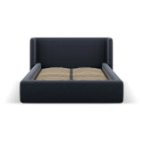 Jolene Bett mit Kopfteil und Stauraum, aus Samt (Bluvel 89) in Dunkelblau, 200x200 cm – Bild 4